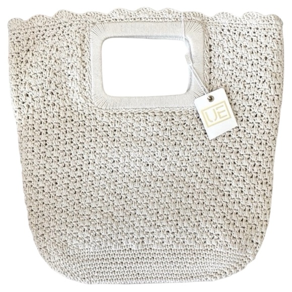 Urban Expressions Handbags - Urban Expressions Cream Knit Handbag Crochet Summer Travel Beach NEW